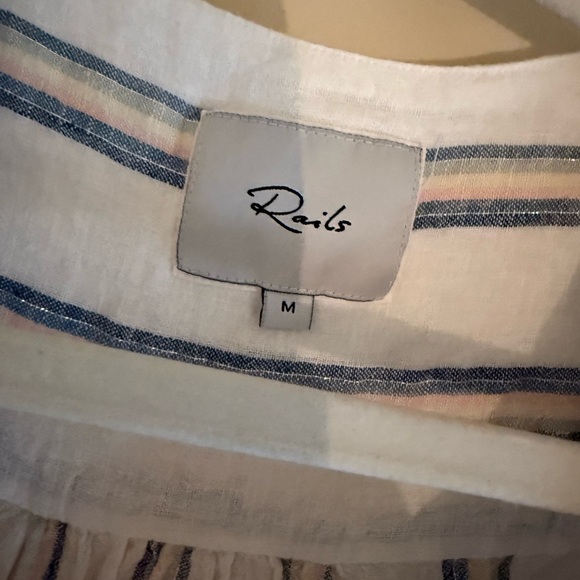 Rails Viera Top- Ryland Striped V-Neck Top with Silver Accents-worn very light! - Picture 7 of 11